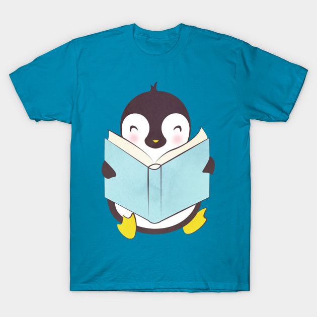 PENGUIN READS T-Shirt by Catarinabookdesigns